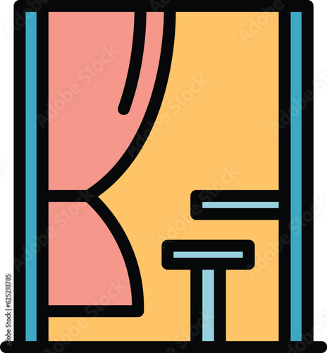 Voting booth icon outline vector. Election vote. People ballot color flat
