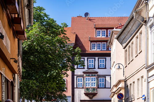 Beautiful facades in the down town of Mühlhausen, Türingen, Germany photo