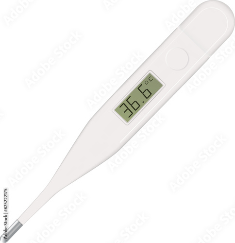 Electronic modern thermometer Fever diagnostic and healthcare concept