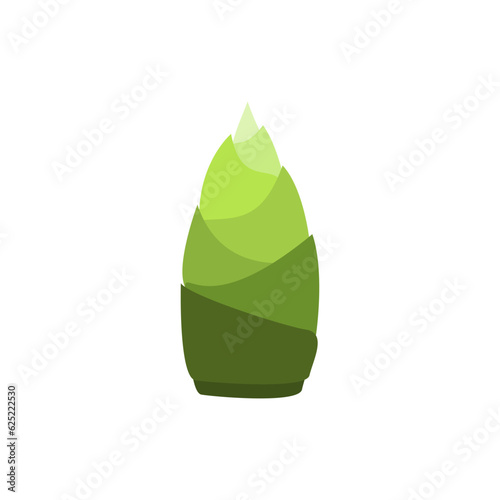 Bamboo shoots or bamboo sprouts flat design vector illustration isolated on white background