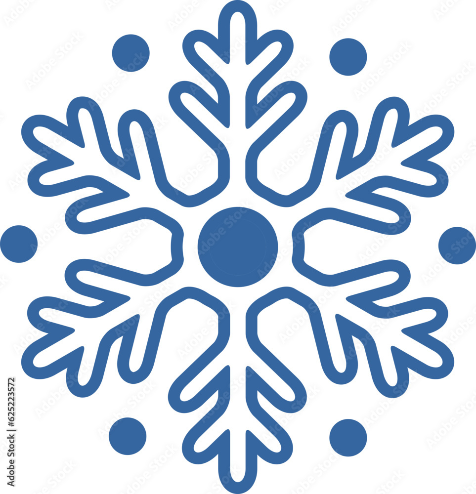Blue geometric linear snowflake icon Blue geometric linear snowflake icon