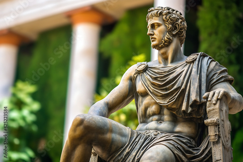 Close-up of Ancient Roman Emperor Statue Digital Render