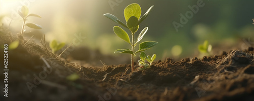 plant growing ,green world and earth day concept ,concept : agriculture planting seeding growing step , Environment and ecology concept. Sources for renewable ,Generative AI 