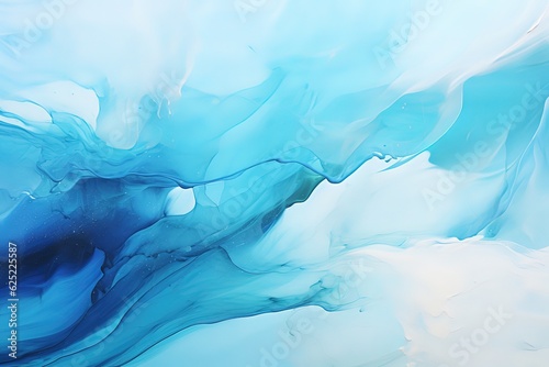 Abstract art blue paint background with liquid fluid grunge texture