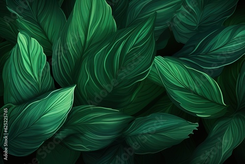 Abstract green leaf texture  nature background  tropical leaf