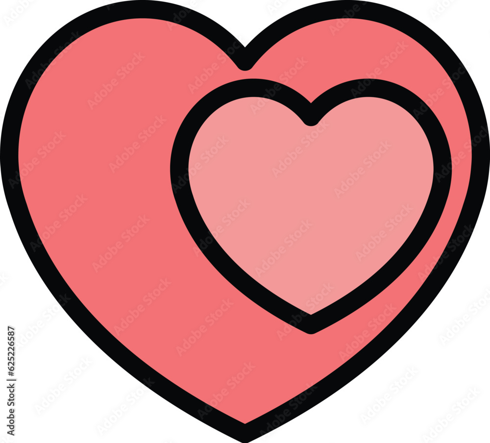 Keep heart health icon outline vector. Home corona. Pandemic sick color flat Keep heart health icon outline vector. Home corona. Pandemic sick color flat
