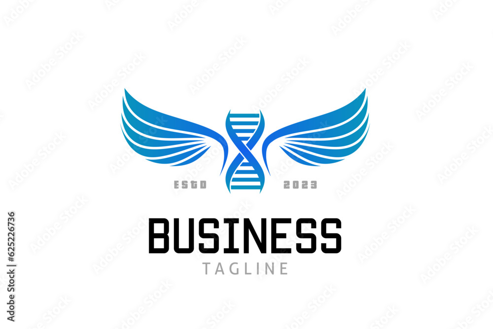 DNA logo with elegant wings DNA logo with elegant wings