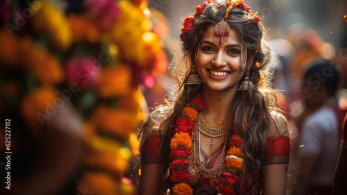 woman at the Telangana festival.