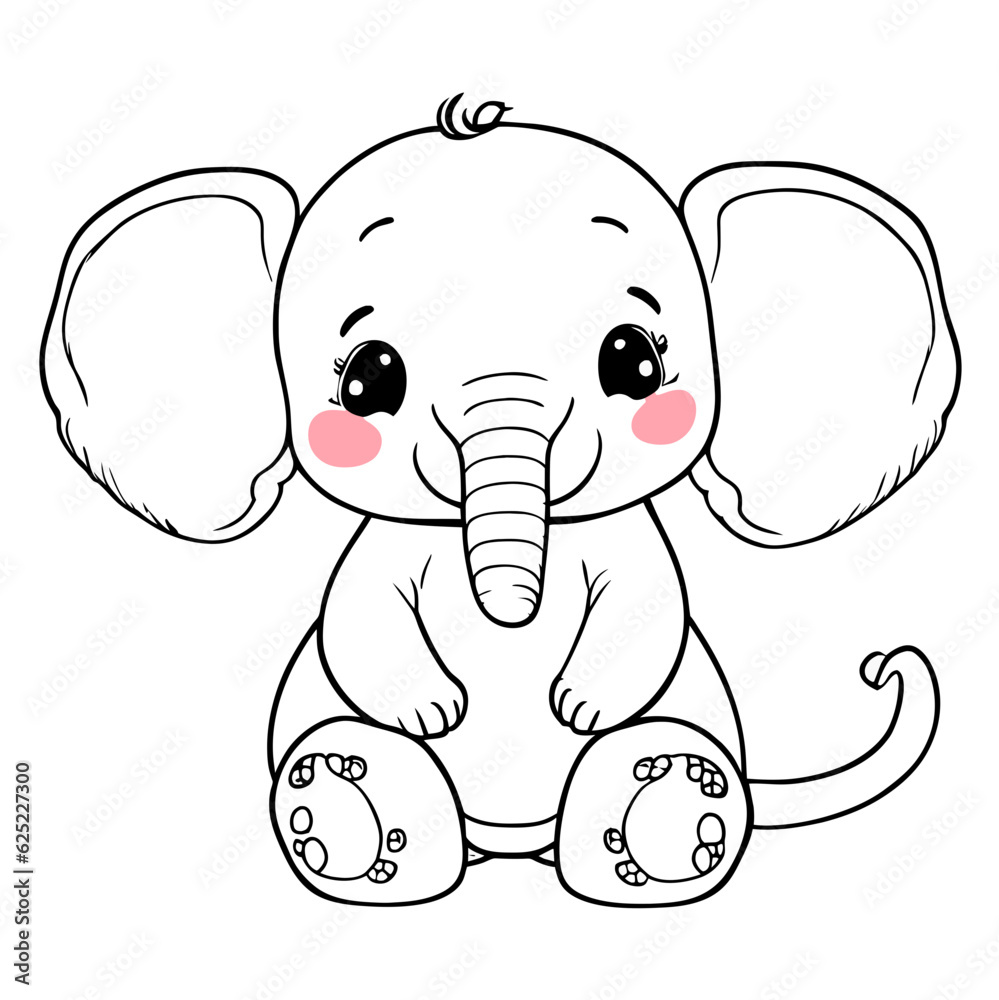 cute baby elephant vector art. to use as a cartoon chareter cute baby elephant vector art. to use as a cartoon chareter