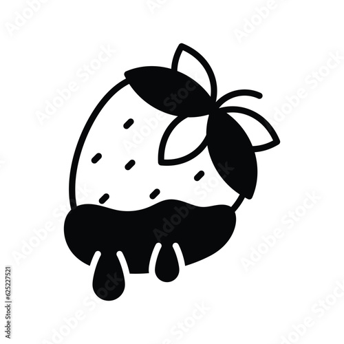 An amazing chocolate dipped strawberry vector design, modern flat style