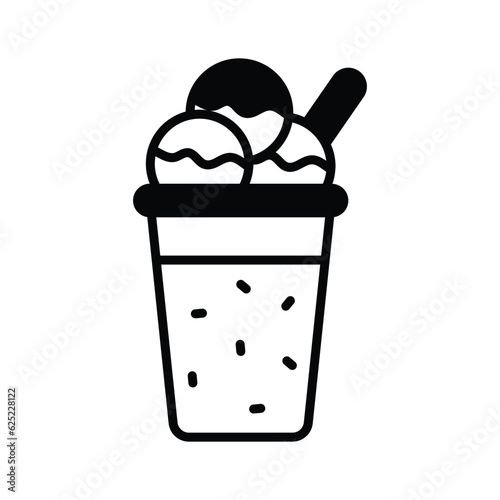Chocolate flavor ice cream vector in modern design style, customizable icon