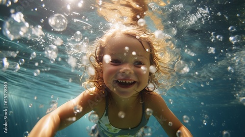 Dive In: Child's Joyful Swim - Generated by AI © zawoo