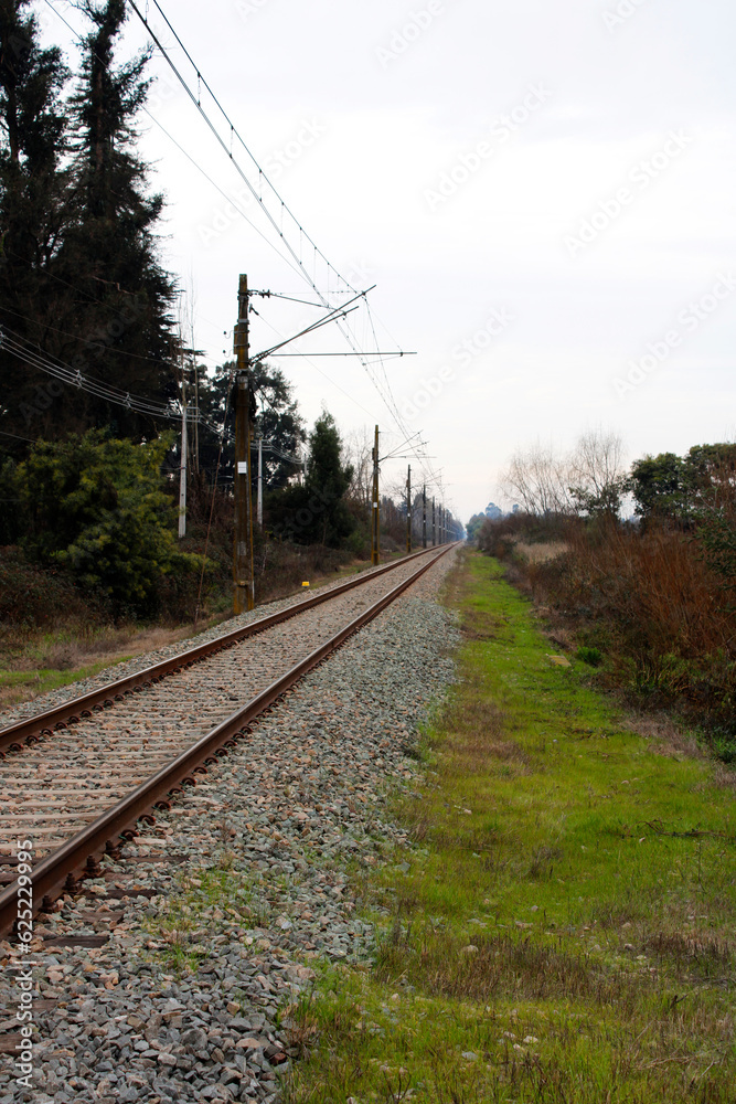 Rural landscape with railway line