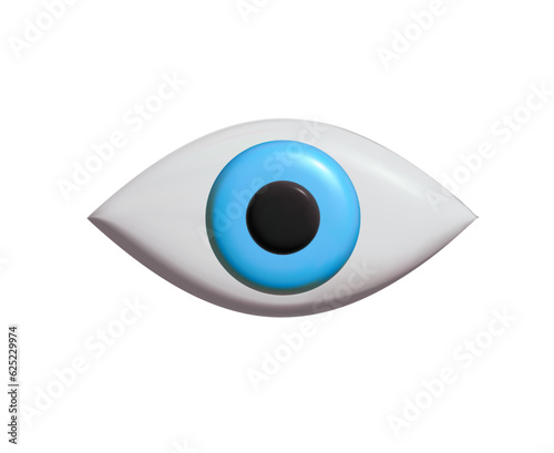 Eye 3d icon. Vector plastic eyelid