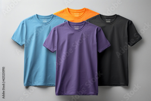Men's t-shirt realistic mockup in different colors.