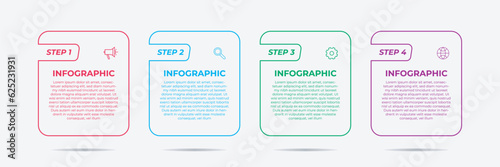 Business process infographic template. 4 Steps infographics template. EPS 10 Vector.