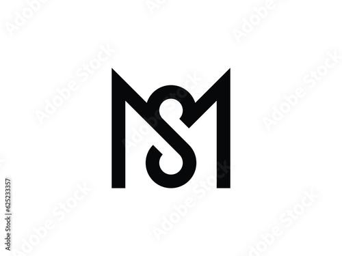 modern monogram letter MS or SM logo design