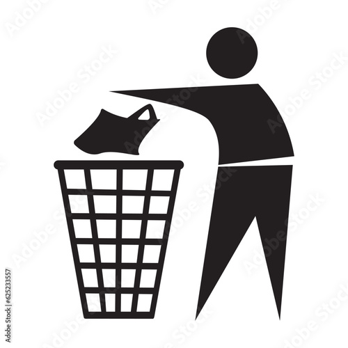 Tidy man symbol. Pictogram that asks consumers to dispose of packagingdo not litter icon. Vector illustration photo