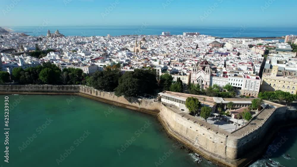 Cadiz, Spain - Aerial view of the beautiful Spanish city of Cadiz on the Atlantic Ocean Cadiz, Spain - Aerial view of the beautiful Spanish city of Cadiz on the Atlantic Ocean