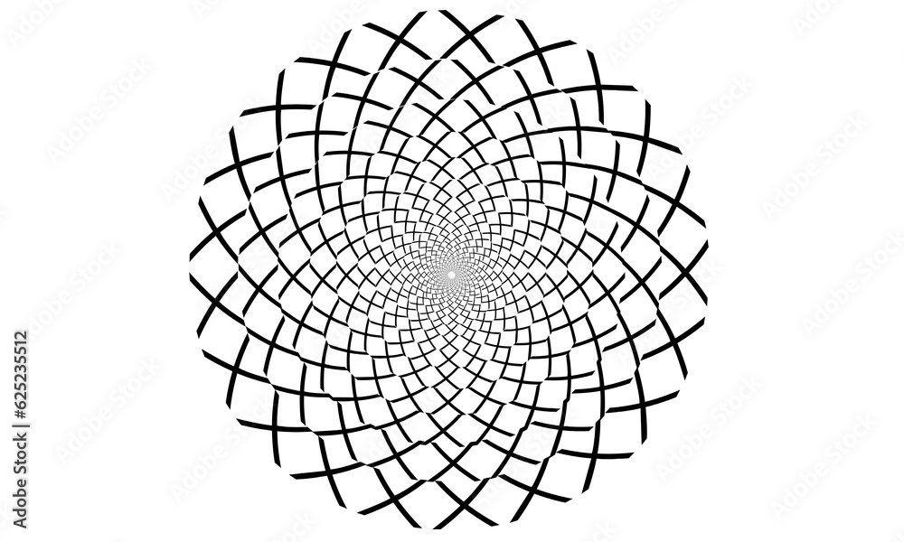 Obraz premium Black and white abstract concentric cross sign pattern.