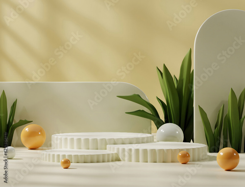 Podium display for product mockup background 3D