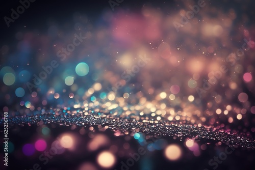 Background filled with shiny color bokeh. Bokeh background. Generative AI