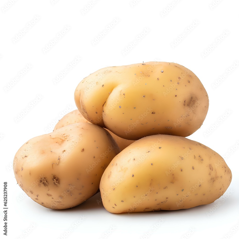 fresh potatoes isolated on white background with empty space Generative AI fresh potatoes isolated on white background with empty space Generative AI