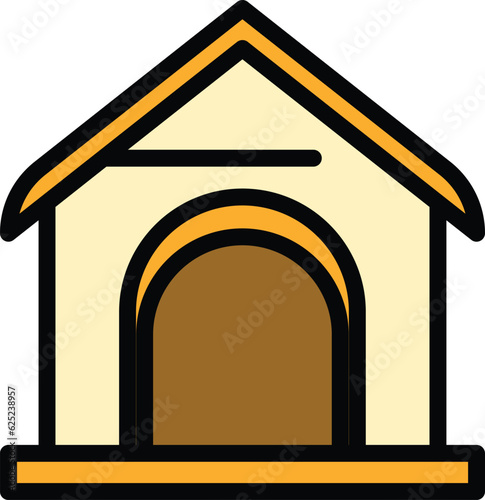 Animal kennel icon outline vector. Dog pet. Puppy canine color flat