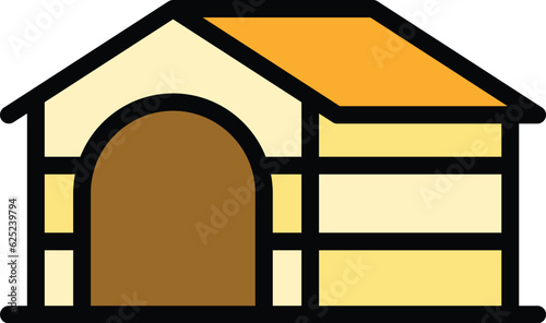 Guard kennel icon outline vector. Canine puppy. Canine paw color flat