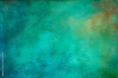 Abstract Grunge Green Blue Textured Paper Background with Turquoise Accents  Generative AI
