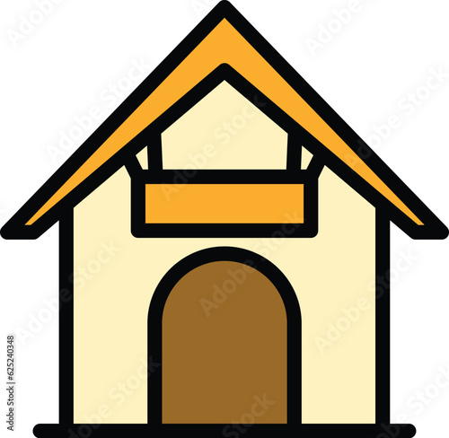 Doghouse icon outline vector. Dog house. Pet shelter color flat