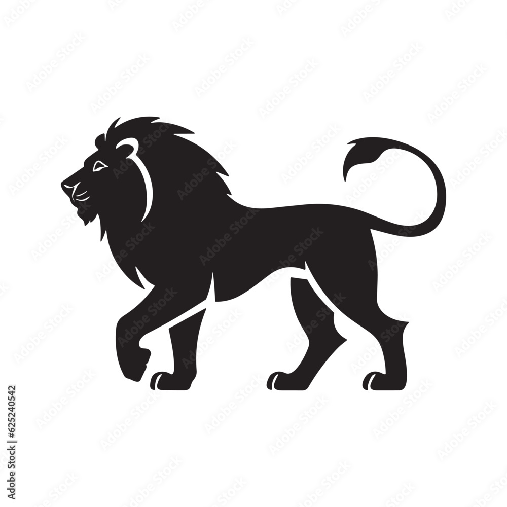 Full body Lion silhouette logo symbol simple vector illustration template Full body Lion silhouette logo symbol simple vector illustration template