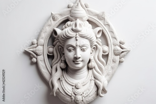 Durga maa marble isolated on white background photo