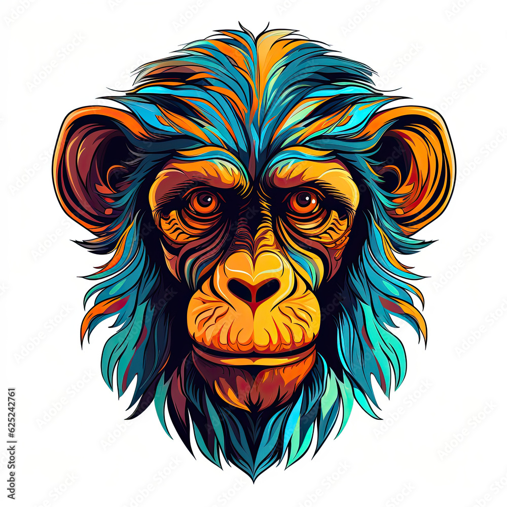 monkeys head vector - Generative AI