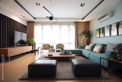 Modern interior furnishings, drawing room created with generative ai