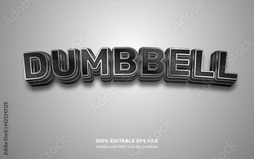 Dumbbell 3D editable text style effect	
