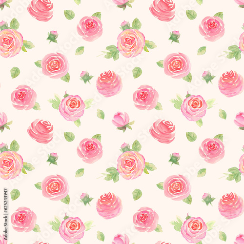 Watercolor roses flowers. B...