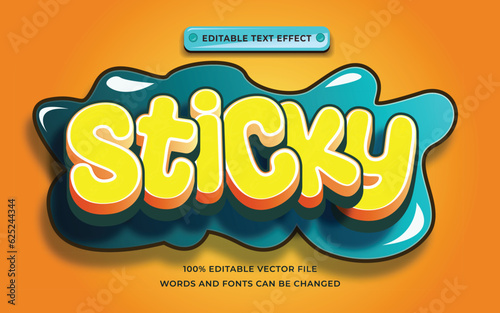 Sticky yellow text effect editable
