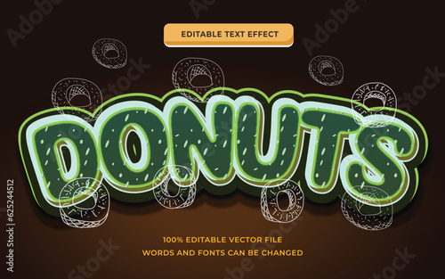 donuts text effect editable