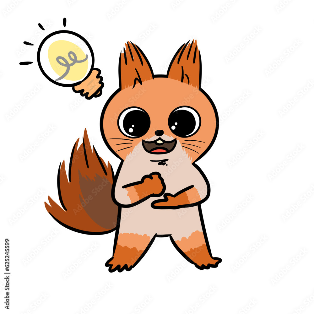 Obraz premium わかった リスのイラスト