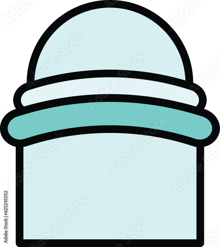 Turban headwear icon outline vector. Indian hat. Oriental folk color flat