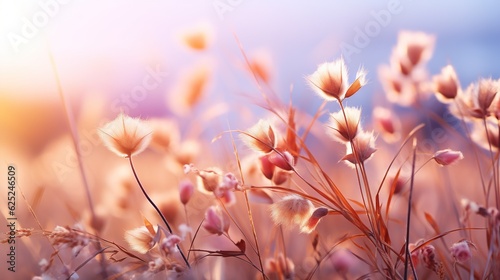  a close up of a bunch of flowers in a field. generative ai