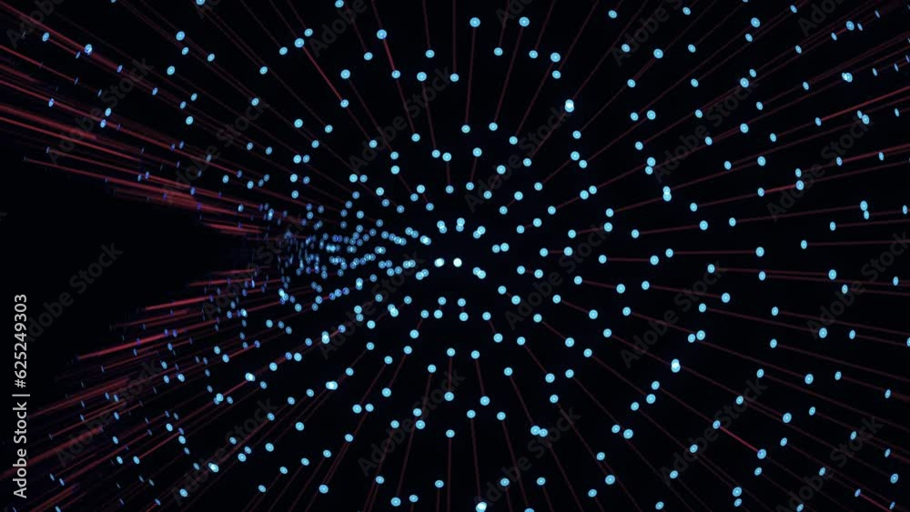 3D animation of particulars in magnificent motion creating amorphous shapes, with spherical oscillation effects, 4K abstract background of future shape
