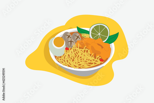 vector flat design bakso bowl