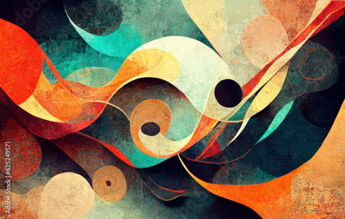 Abstract art posters for art exhibition: music, literature or painting. Digital illustrations of shapes, spots and textures. Urban background drawing for interior design, wallpaper