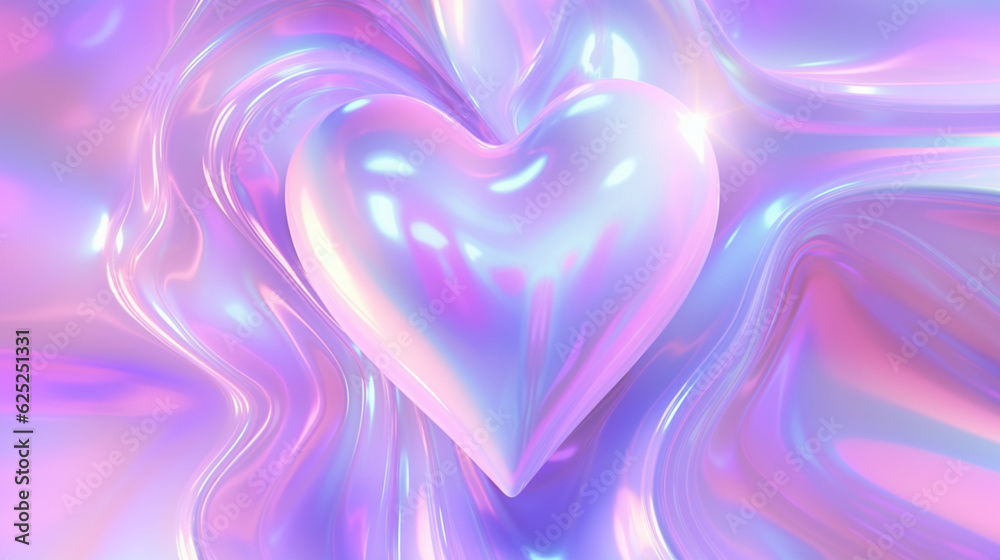 Beautiful holographic mystical charm heart illustration/ background/ wallpaper.
