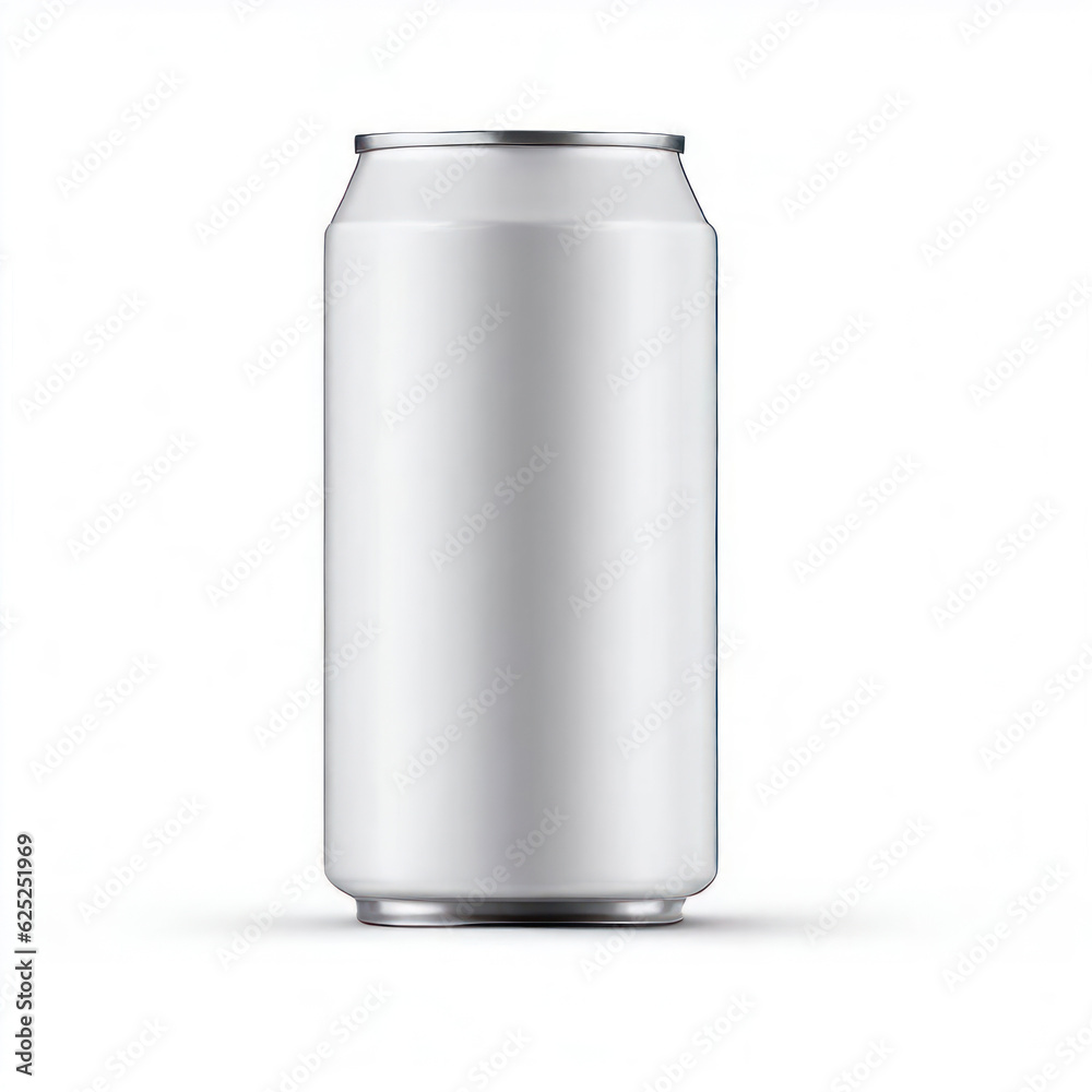 blank empty white soda can isolate on white background.generative AI blank empty white soda can isolate on white background.generative AI