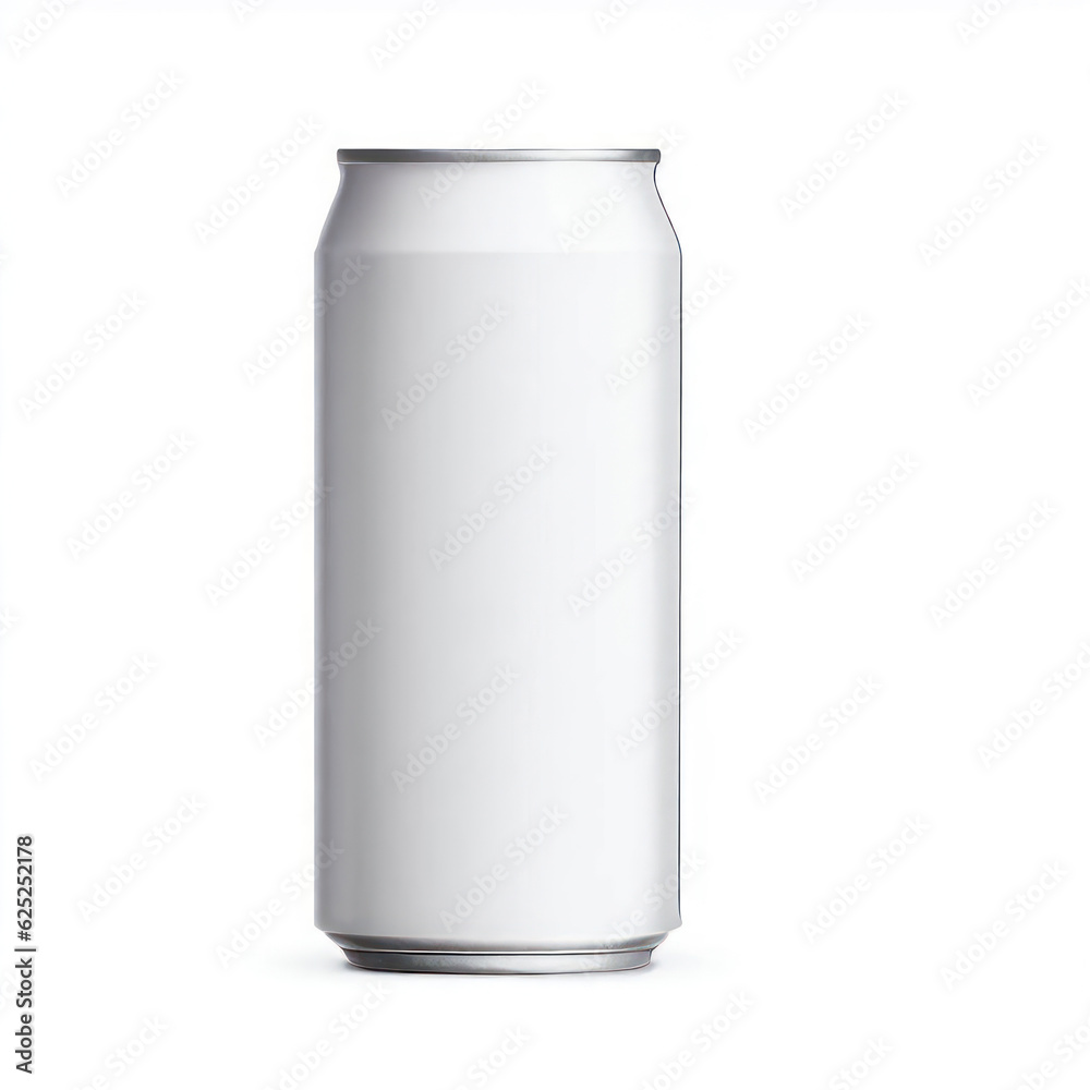 blank empty white soda can isolate on white background.generative AI blank empty white soda can isolate on white background.generative AI