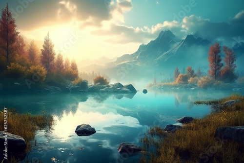 beautiful nature view background image created with generative ai