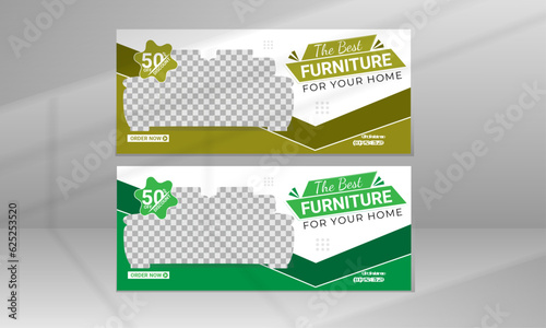 Promotional Furniture Sale Web Banner and Social Media Cover Template Design